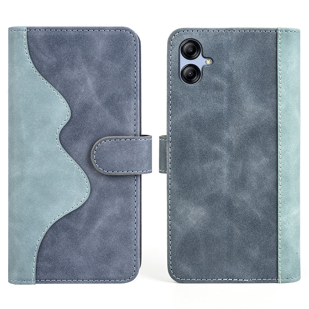 Mobile Phone Cover for Samsung Galaxy A04e 4G F04 4G M04 4G PU Leather Magnetic Clasp Bi-color Design Stand Wallet Cell Phone Case Mobile Phone Cover for Samsung Galaxy A04e 4G F04 4G M04 4G PU Leather Magnetic Clasp Bi-color Design Stand Wallet Cell Phone Case